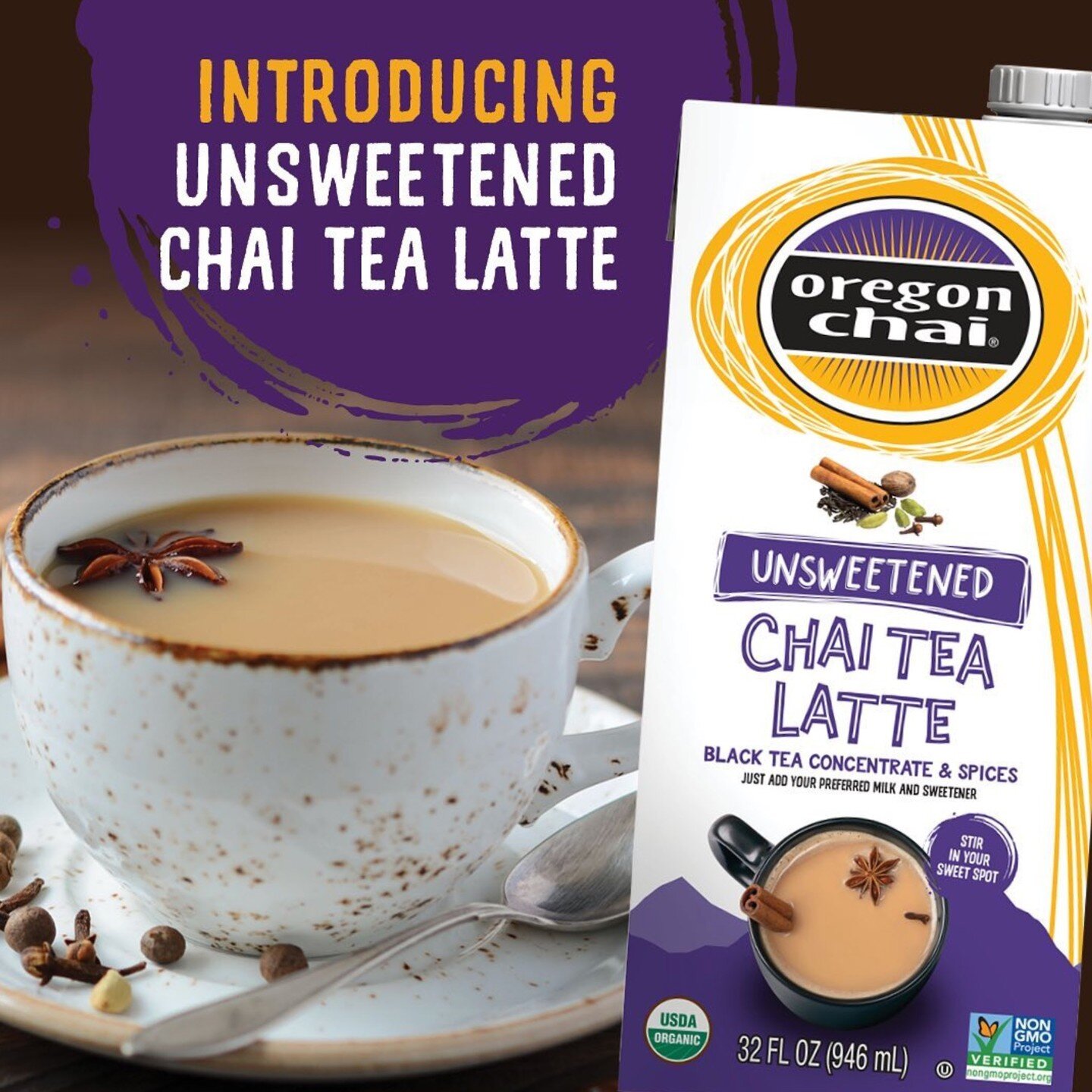 Make chai your way. Oregon Chai Unsweetened Chai Tea Latte is fully customizable for your taste or health preferences. Add a little honey, agave or whatever hits your sweet spot.

Learn more at the link in our bio!

#oregonchai #chaitealatte #sponsor